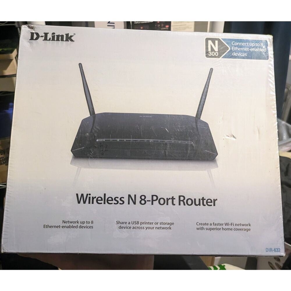 D-link Wireless Router DIR-632 - 8 Ethernet 10/100 Ports and WiFi - Brand New